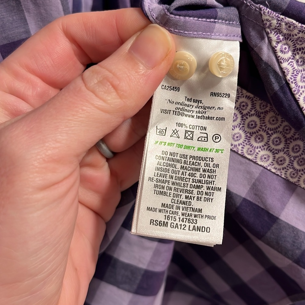 Ted Baker Endurance Button Down Size Neck 16 34/35 - Picture 5 of 5